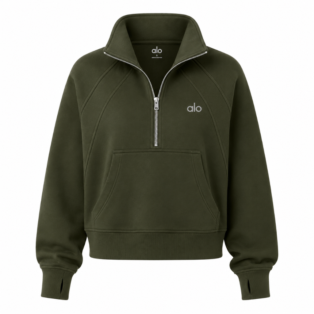 Sweat Zippé - Vert Olive