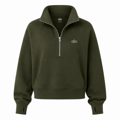 Sweat Zippé - Vert Olive