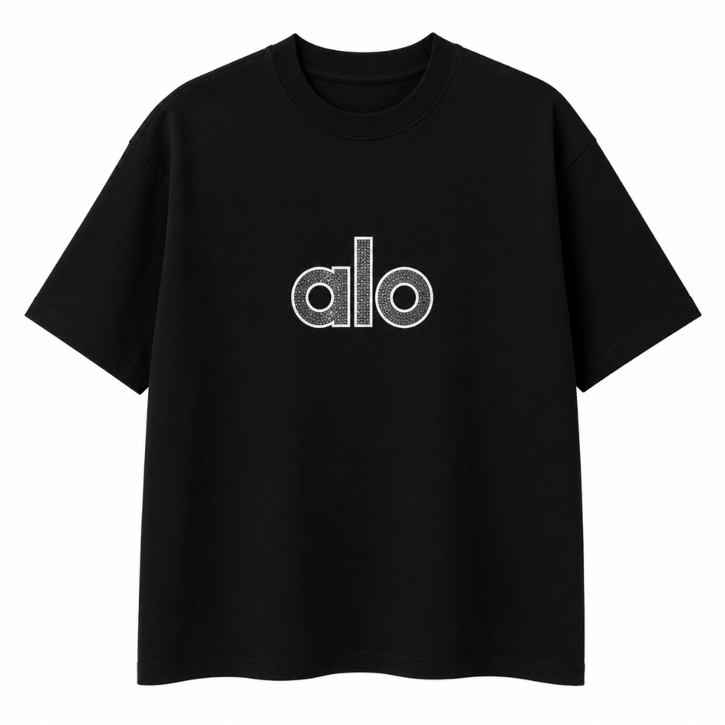 T-shirt Logo Strass - Noir