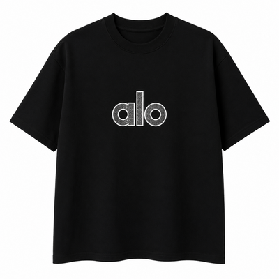 T-shirt Logo Strass - Noir